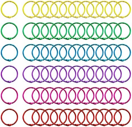 1 Hüvelyk 72pack Laza Levél Binder Gyűrűk, Fém Vegyes Színek (Sárga, Zöld, Kék, Lila, piros, Rózsaszín)