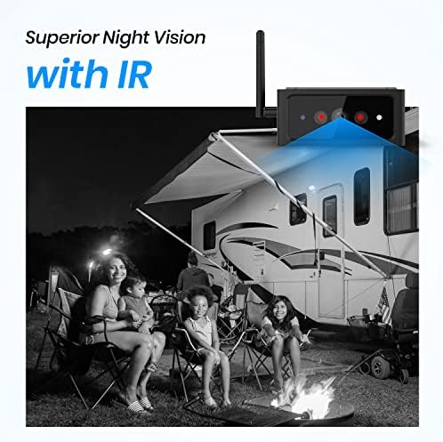 AUTO-VOX Napelemes Vezeték nélküli Biztonsági Kamera FHD 1080P Monitor, Kettős RV Kamera Systems IR éjjellátó
