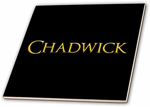 3dRose Chadwick népszerű kisfiú neve Amerikában. Sárga, fekete amulettel - Csempe (ct_355711_1)