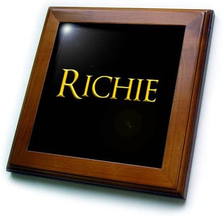 3dRose Richie Népszerű kisfiú Neve Amerikában. Sárga, Fekete Varázsa. Keretes Lapok (ft-364291-1)