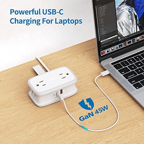 Utazási elosztó USB Portok Csomag, 4 Üzletekben 3 USB-a 4FT Csomagolva Rövid Hosszabbító Kábel Lapos Csatlakozó, Hordozható