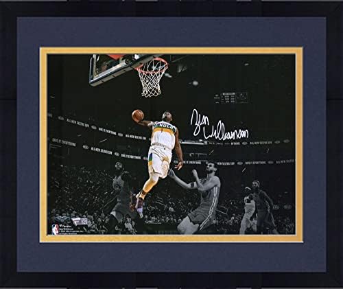 Keretes Sion Williamson New Orleans Pelicans Dedikált 11 x 14 Spotlight Fénykép - Dedikált NBA-Fotók