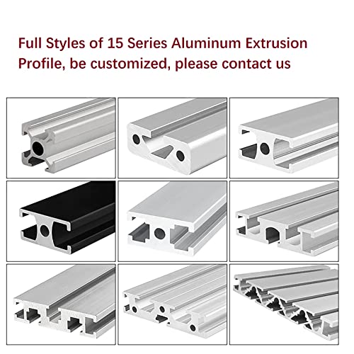 Mssoomm 4 Csomag 1540 Alumínium Extrudált Profil, Hossz 44.09 inch / 1120mm Ezüst, 15 x 40mm 15 Sorozat T Típusú, T-Slot