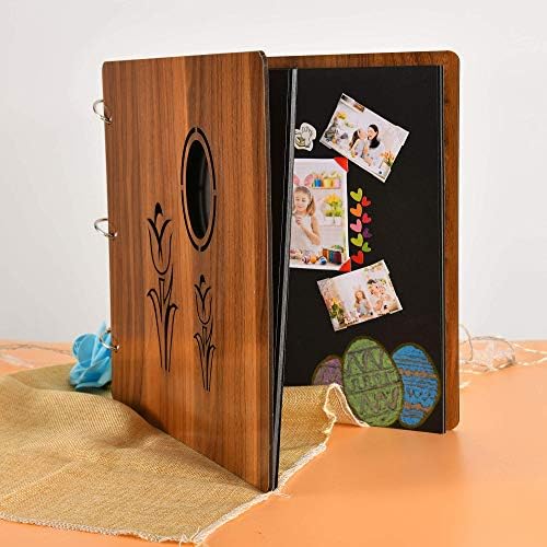 Tulipán 3 Gyűrű DIY Fából készült Fotó Album, 4x6 Fénykép | 30 Oldal Kaland Könyvet Tart 500 Fotó | Kép Könyvet Photos |