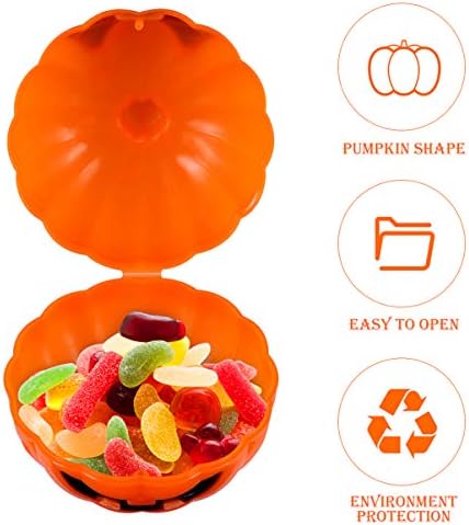 Amosfun 6 Db Húsvéti Tojás Műanyag Halloween Narancssárga Sütőtök Candy Jogosultja Tojás Vadászat Jumbo - Tök Konténerek