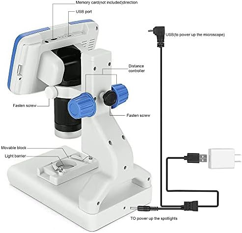 JIESEING 200X Digitális Mikroszkóp 5 HD Kijelző Videó Mikroszkópot, elektronmikroszkópot Jelen Tudományos Biológia Eszköz