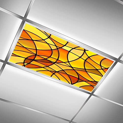 GRTARANY ólomüveg Mozaik 2 Csomag Fénycső Takaró Fóliák Tetőablak, Felső Osztályokban Iroda, Kórházak & lakberendezés