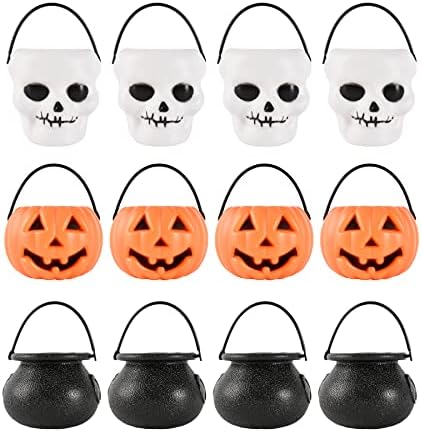 HAIOPS Mini Halloween Vödör Hordozható Csokit vagy Csalunk Candy Pot Tök Szellem Fekete Üst MŰANYAG Vödör halloweenra