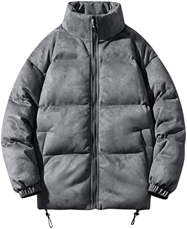 FSAHJKEE férfi felsőruházat dzsekik & kabátok,Nehézsúlyú Felöltő Kabát, Steppelt Bélésű Taktikai Kabátok Puffer Kabát kapucnival