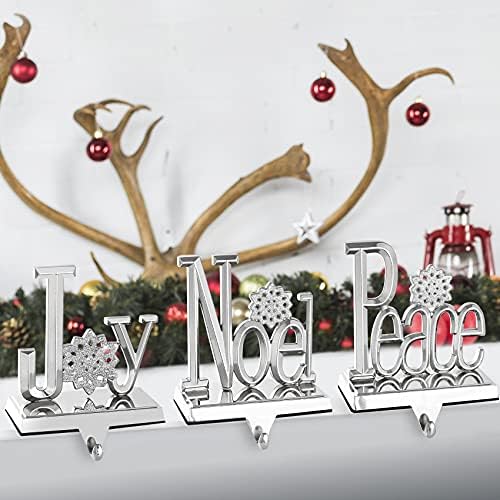ElegantPark Piros-Fekete Kockás Karácsony Karácsonyi Harisnya Harisnya Jogosultja Béke Noel Öröm Készlet 3 Karácsonyi Ünnep