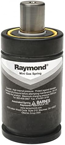 RAYMOND gázrugó: Heavy Duty Nitrogén, 1665 lb, Karbon Acélból, M6-os Rúd Menet Mérete (X750-080)