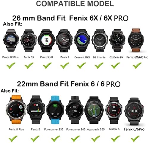 CYSUE Watchband A Garmin Fenix 6 6X Pro 5 5X Plusz 3HR Zenekar megközelítés S60 S62 3 PULZUSMÉRŐ Óra gyorskioldó Easyfit