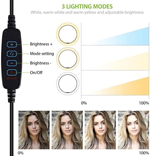 Világos Kereteket Gyűrű Tri-Color Light Kompatibilis A Samsung Galaxy SII 10 Hüvelykes Távoli Live Stream/Smink/YouTube/TikTok/Video/Forgatás