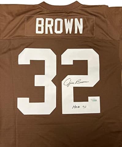 Jim Brown Cleveland Browns Aláírt Autogramot Mitchell & Ness Jersey HOF Írva Fanatikusok