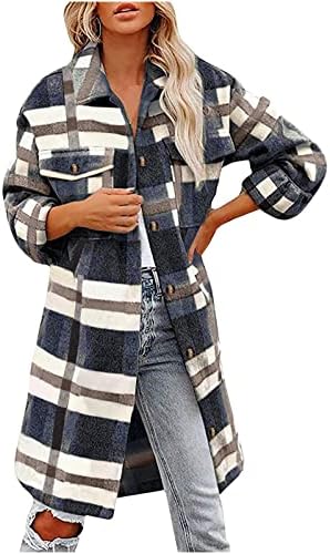 Ingek, Kabátok Női, Női Kockás Ing, Kabát Alkalmi Plus Size Gyapjúból Blúz Kényelmes Alkalmi Shacket Kabát